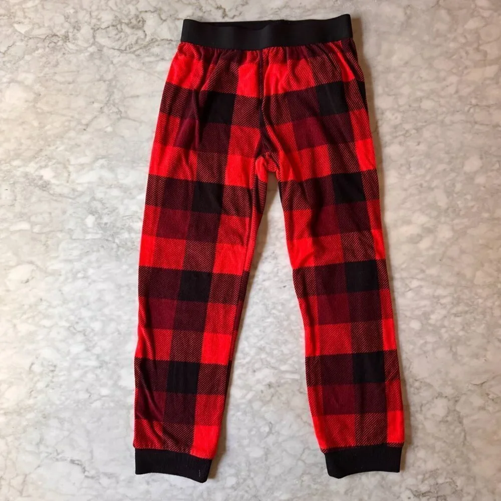 Lot of 4 Old Navy Boys Flannel Pajama Pants & Shirt Size M (8) Plaid Christmas